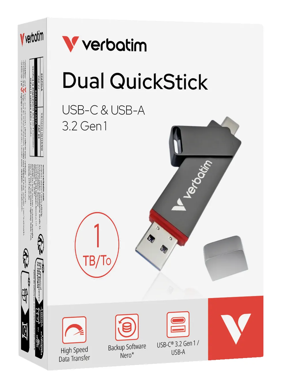 VERBATIM USB-A/C 3.2 Gen1 1TB Dual QuickStick