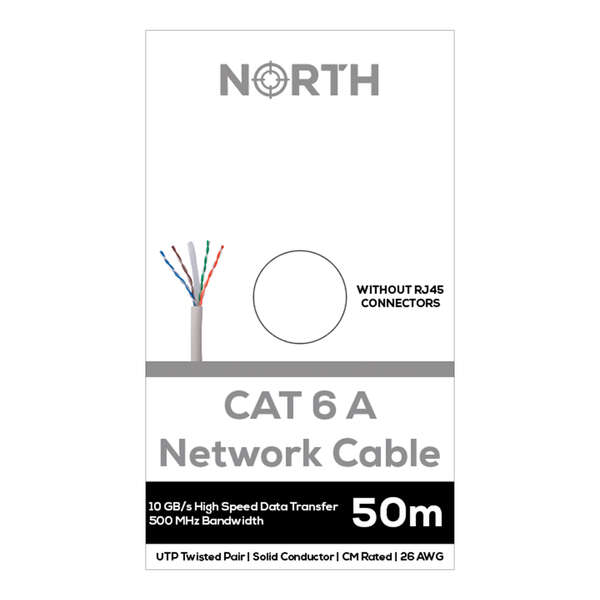 Cat6A UTP RJ45 50m Network Cable, White