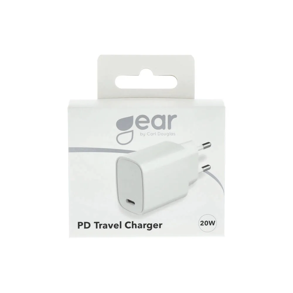 GEAR Laddare 220V 1xUSB-C PD 20W Vit