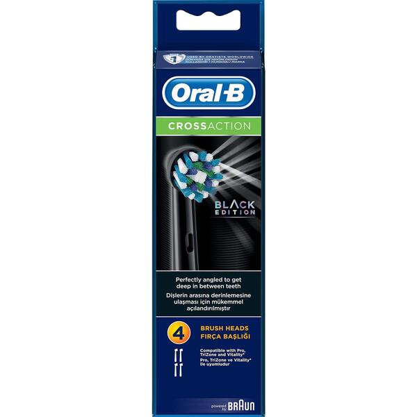 Oral-B CrossAction Black Edition 5 pcs Replacement Toothbrush Heads, Black
