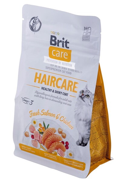Brit Care Grain Free Haircare Healthy & Shiny Coat, Dry food for cats, Adult, 400g