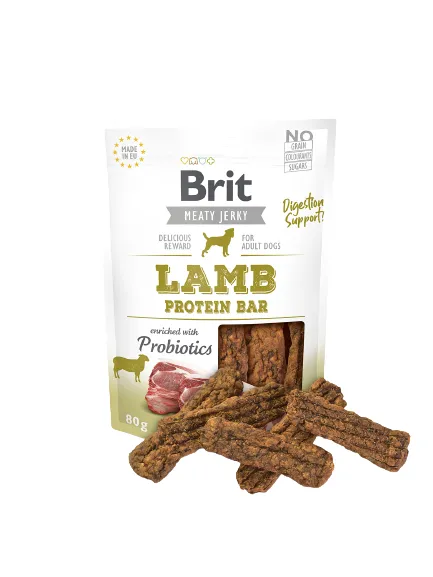 Brit Meat Jerky Snack &ndash; Lamb Protein Bar, Koiran herkku, Adult, Viljaton, 80 g