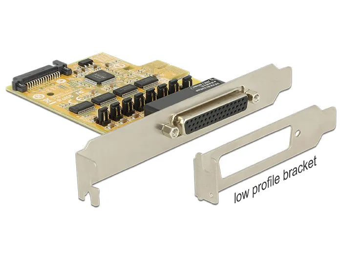 DeLOCK PCI Express kortti, 1xDB44 naaras, 1xDB44 uros,4xRS-232 kaapeli