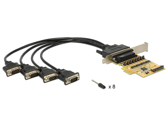 DeLOCK PCI Express kortti, 1xDB44 naaras, 1xDB44 uros,4xRS-232 kaapeli