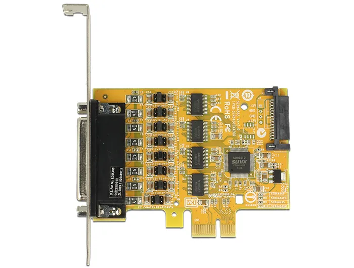 DeLOCK PCI Express kortti, 1xDB44 naaras, 1xDB44 uros,4xRS-232 kaapeli