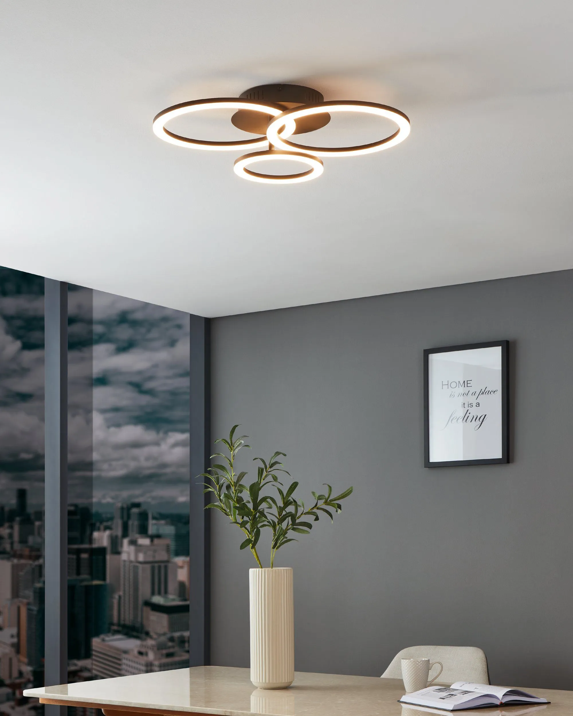 EGLO connect.z Parrapos-Z - Ceiling light, Black/White