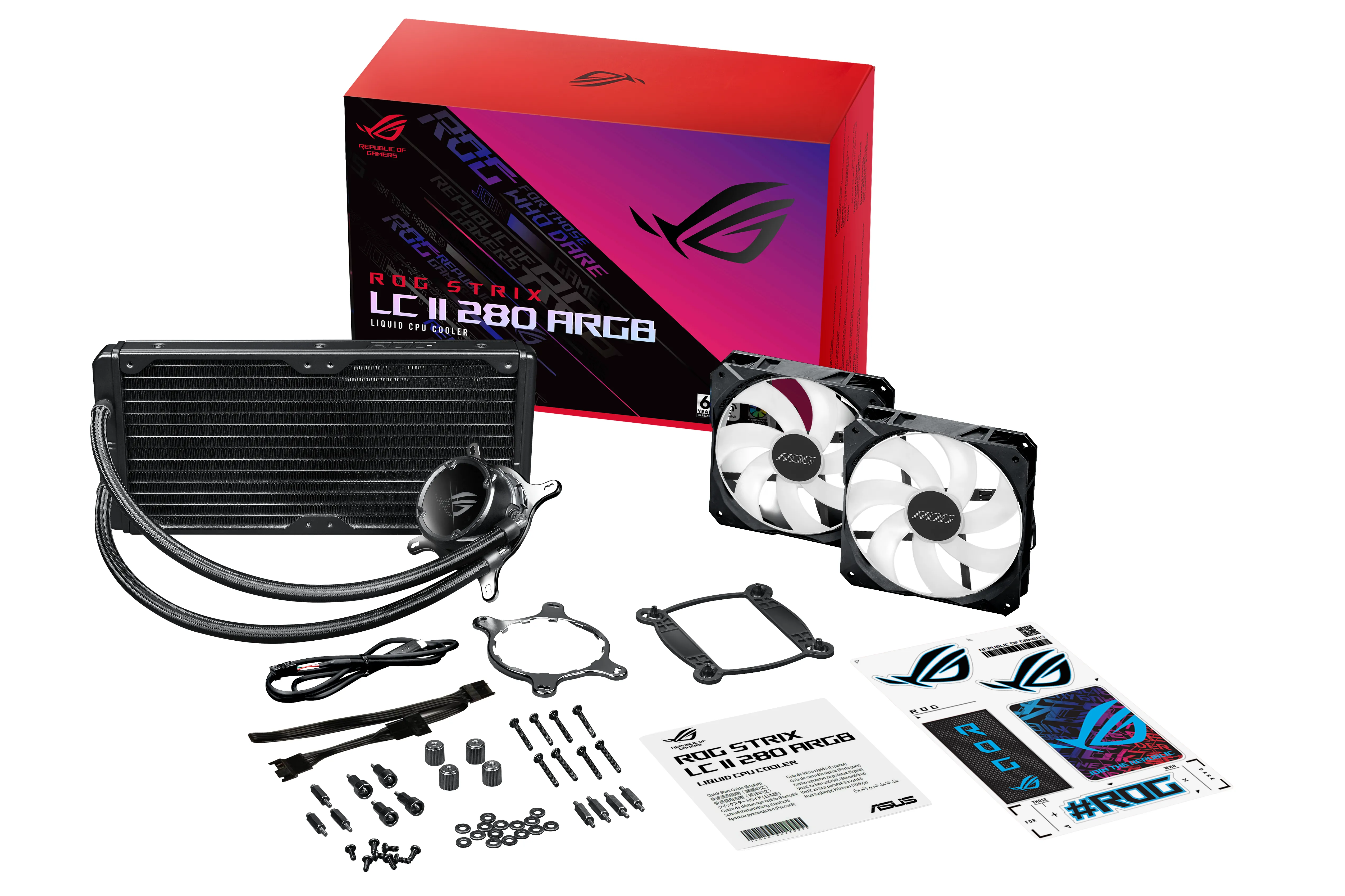 ASUS ROG Strix LC II 280 ARGB all-in-one liquid CPU cooler with Aura Sync