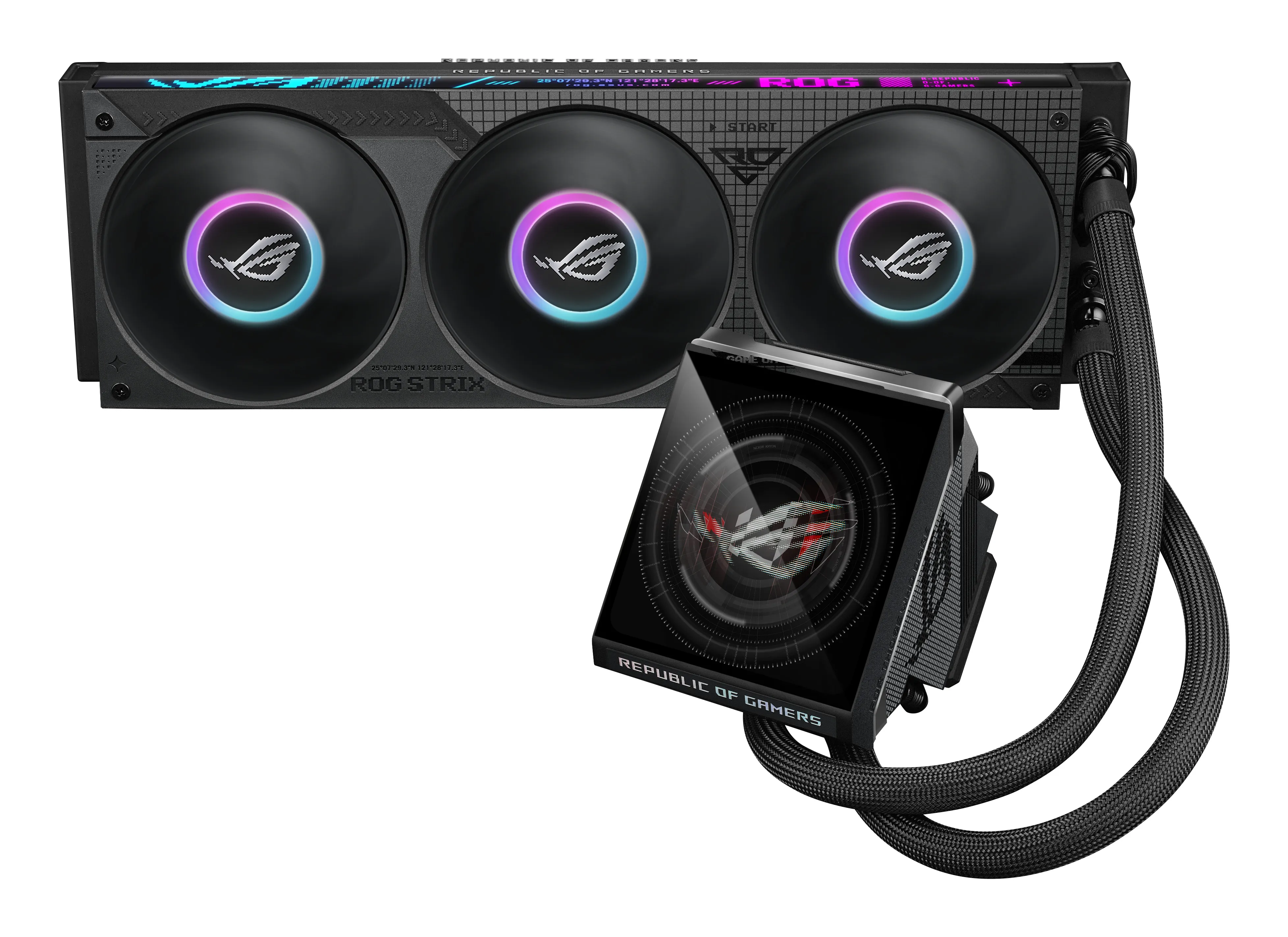 CPU liquid cooler ASUS ROG Strix LC IV 360 ARGB LCD, Black