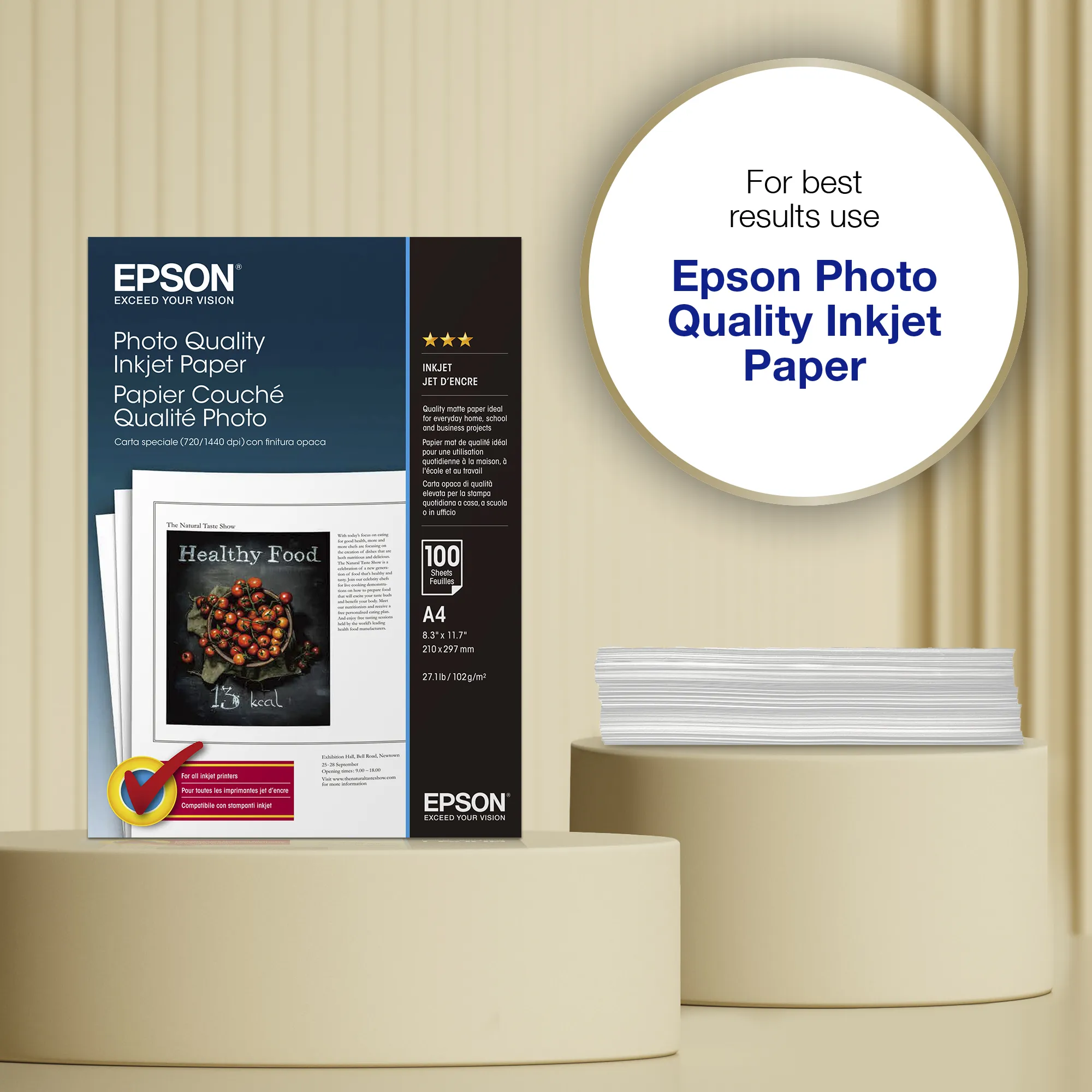 EPSON Inkjetphotopaper quality A4 100sh 102g/m