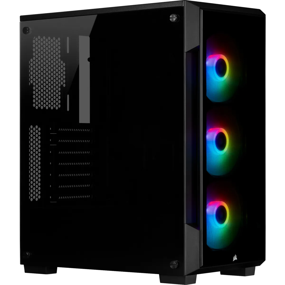 CORSAIR iCUE 220T Midi-Tower Case with window and RGB lighting, Black