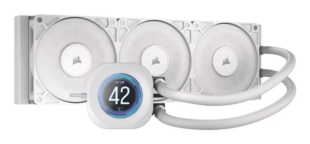 Corsair NAUTILUS 360 RS LCD 360mm RGB Liquid Cooler, White