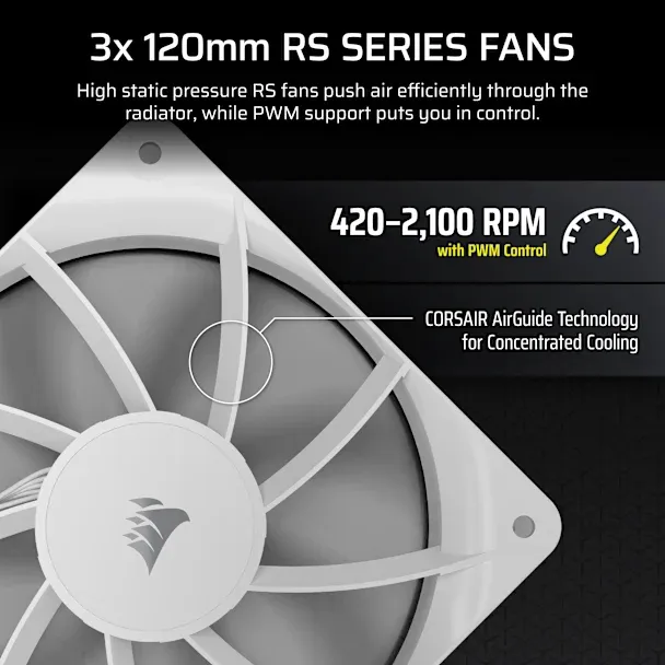 Corsair NAUTILUS 360 RS LCD 360mm RGB Liquid Cooler, White