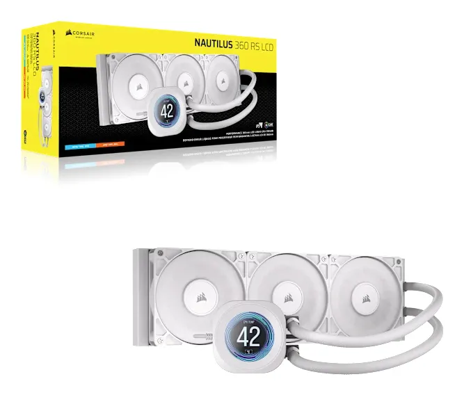 Corsair NAUTILUS 360 RS LCD 360mm RGB Liquid Cooler, White