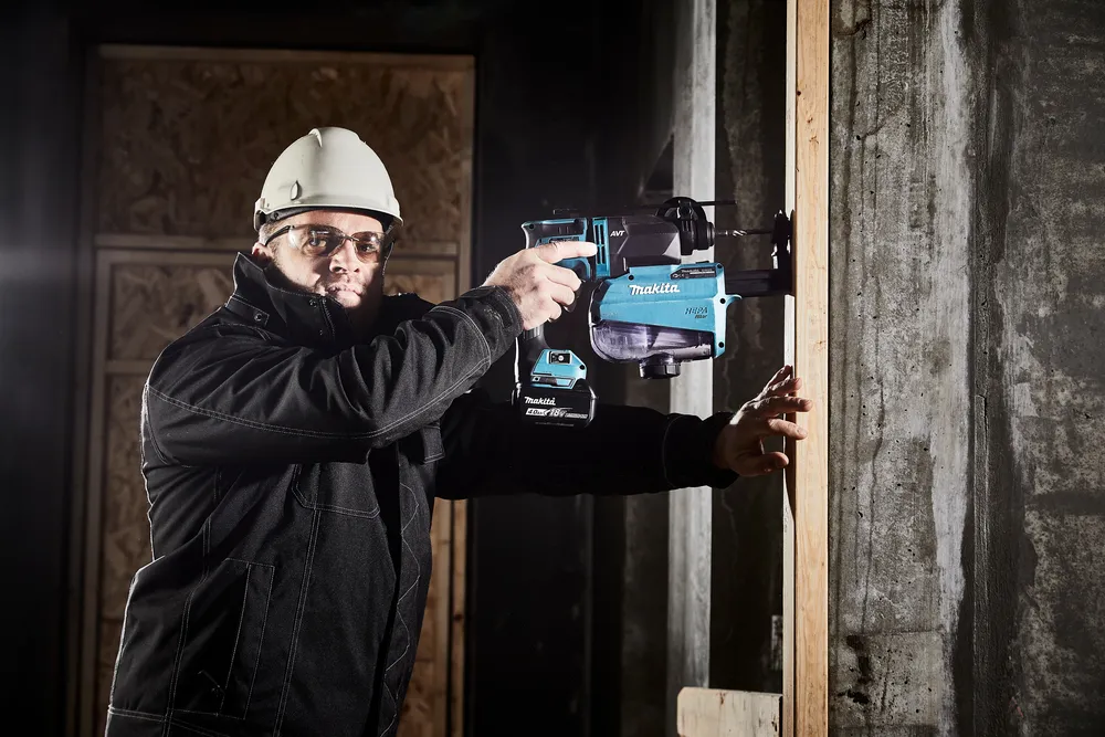 Makita Cordless Hammer DHR182ZU, 18 Volt, hammer drill (blue / black, Bluetooth, without battery and charger)