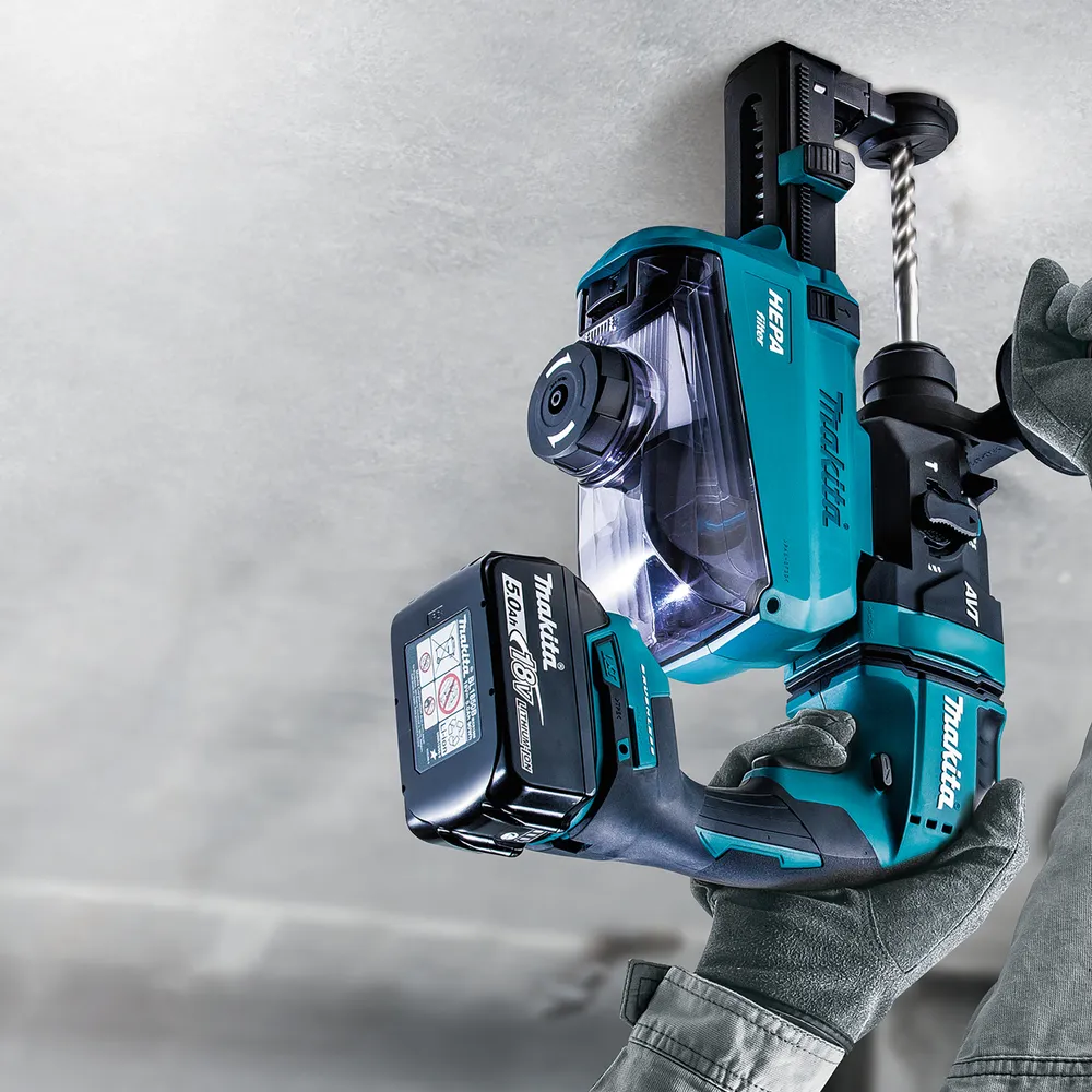 Makita Cordless Hammer DHR182ZU, 18 Volt, hammer drill (blue / black, Bluetooth, without battery and charger)