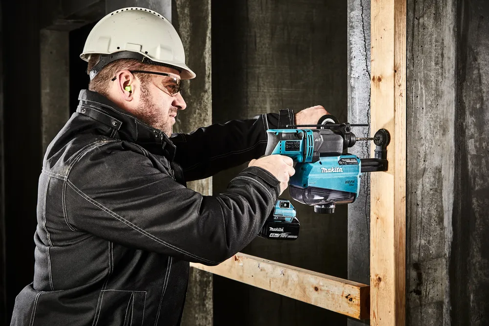 Makita Cordless Hammer DHR182ZU, 18 Volt, hammer drill (blue / black, Bluetooth, without battery and charger)