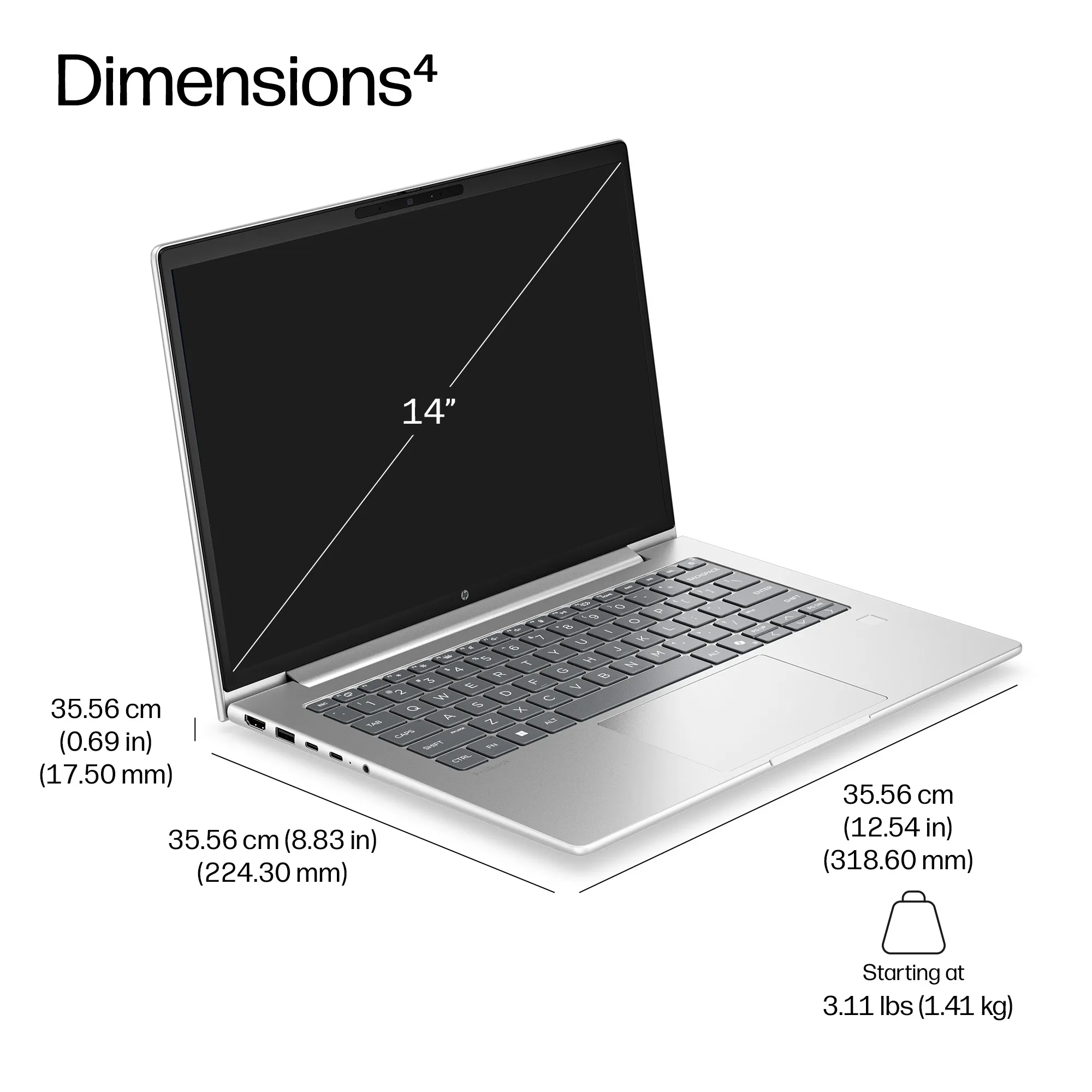 HP ProBook 4 G2ah 14.0" Ryzen 5 220, 16 Gt, 512 Gt, Win 11 Pro -kannettava