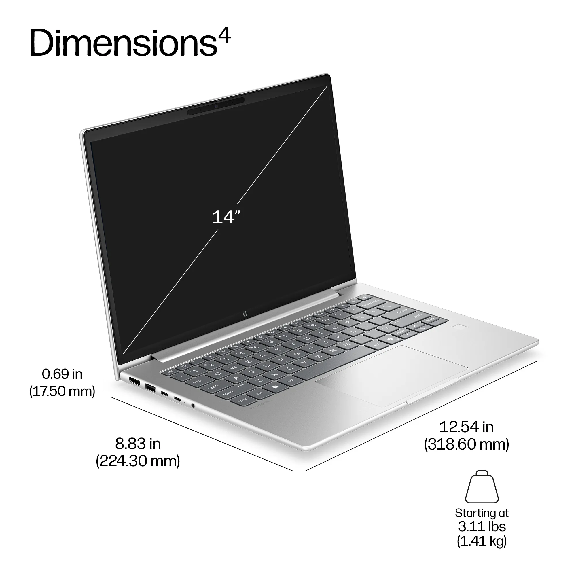 HP ProBook 4 G2ah 14.0" Ryzen 5 220, 16 Gt, 512 Gt, Win 11 Pro -kannettava