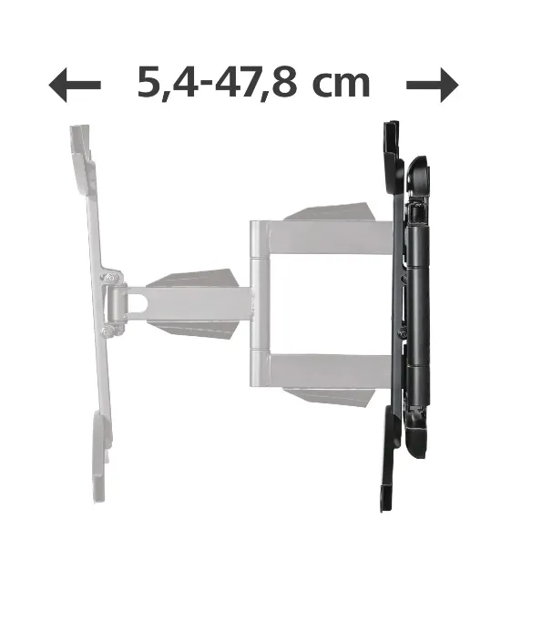 HAMA TV Wall Bracket Full Motion VESA up to 600x500 75&quot; Black