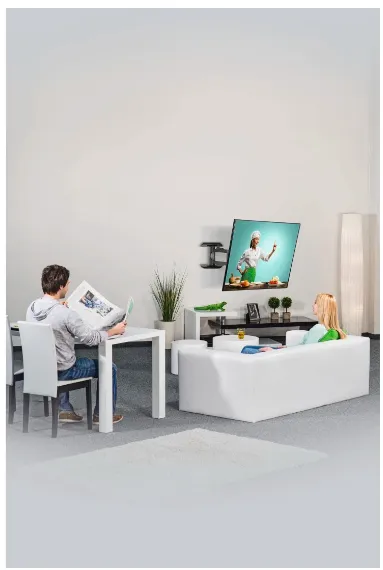 HAMA TV Wall Bracket Full Motion VESA up to 600x500 75" Black