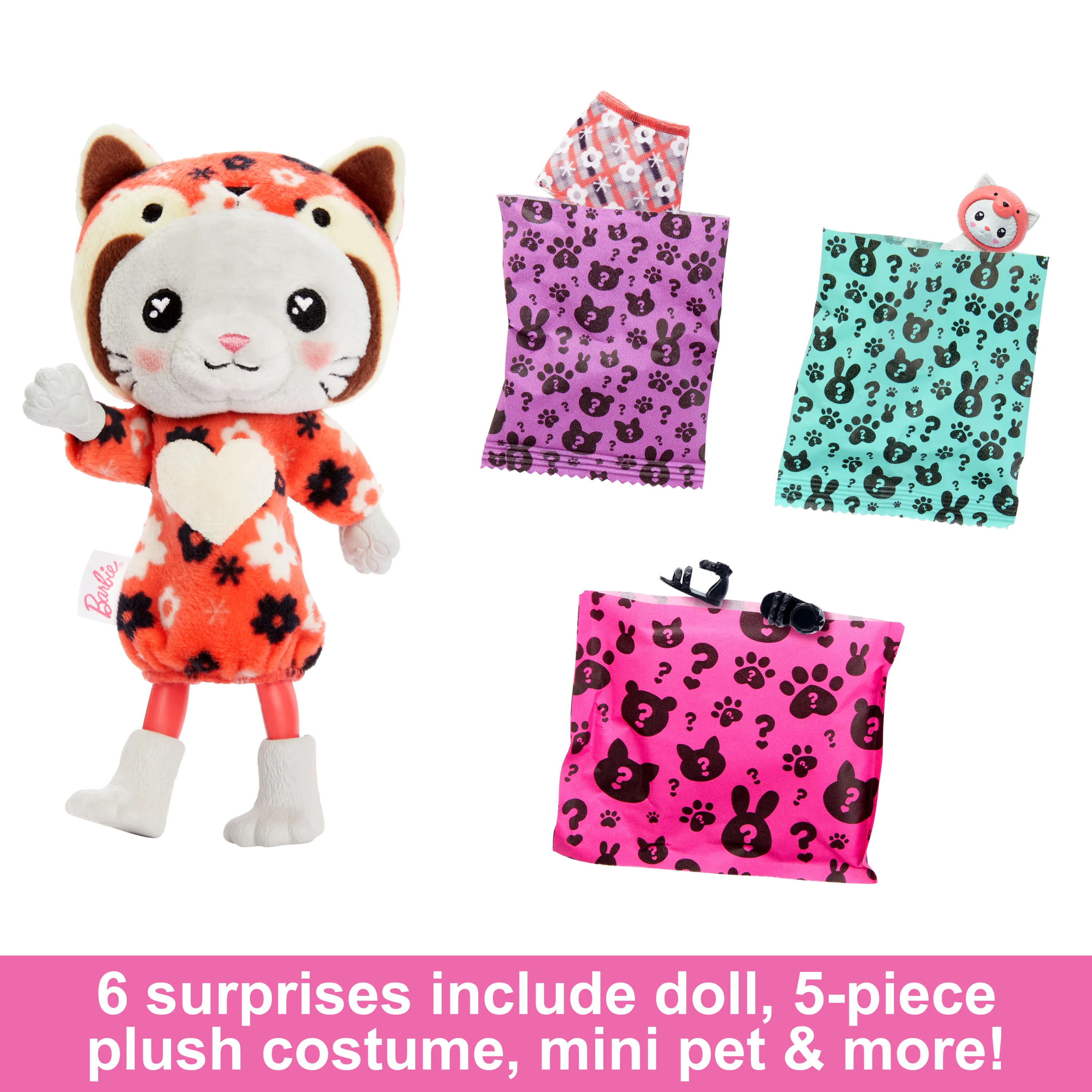 Mattel Barbie Cutie Reveal Chelsea Costume Cuties Series - Kitty Red Panda, doll