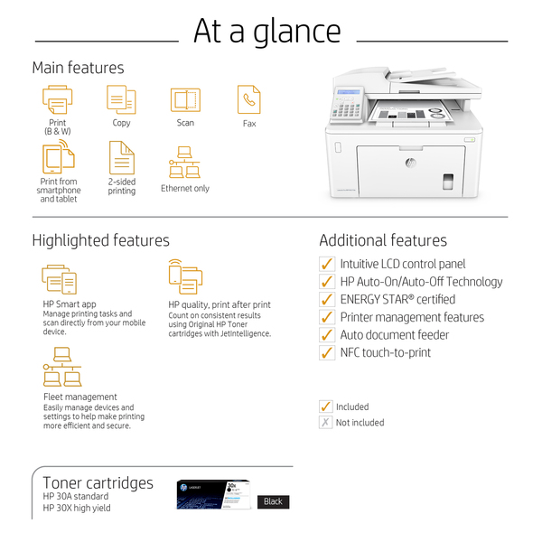 HP LaserJet Pro M227fdn Duplex, LAN/A4 -  mono laser printer