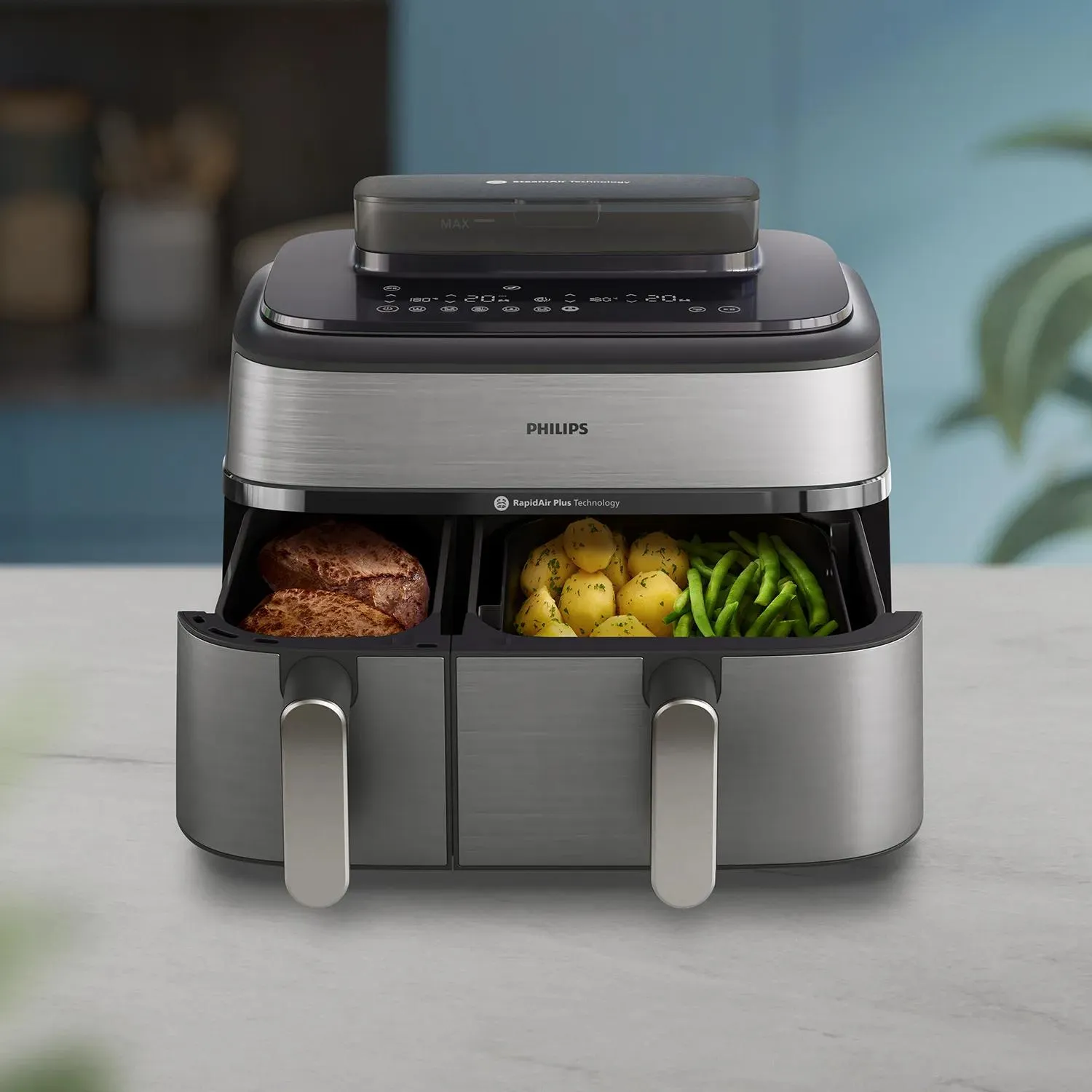 Philips 5000 Series NA555/00, 9L, 1.4 kg, 2750W, air fryer, Black
