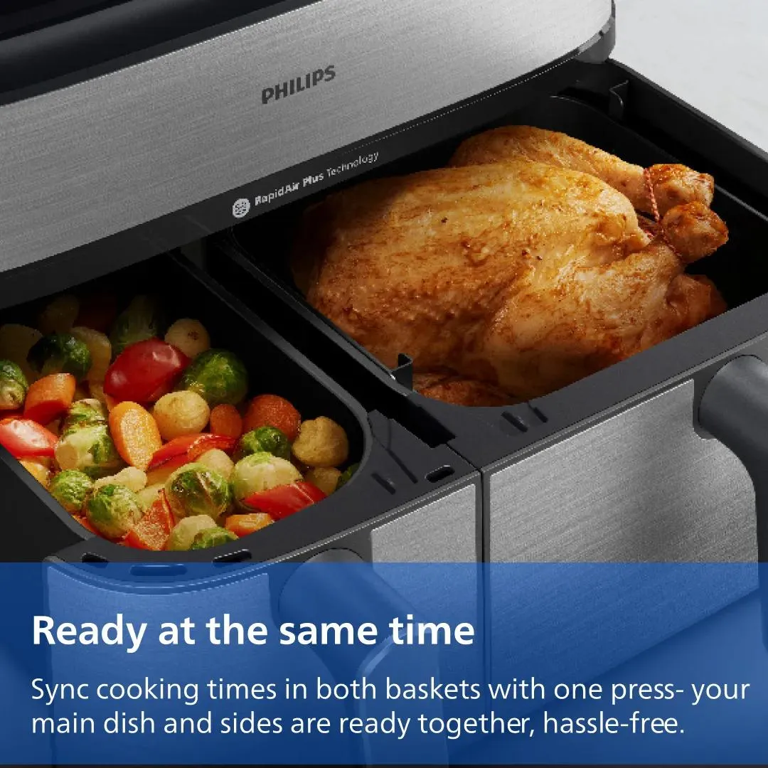 Philips 5000 Series NA555/00, 9L, 1.4 kg, 2750W, air fryer, Black