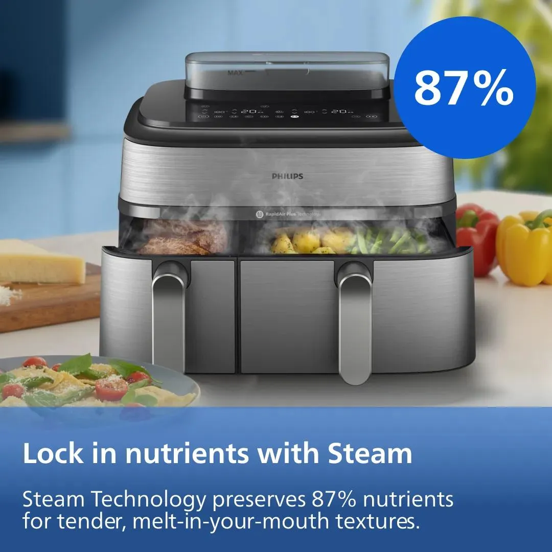 Philips 5000 Series NA555/00, 9L, 1.4 kg, 2750W, air fryer, Black