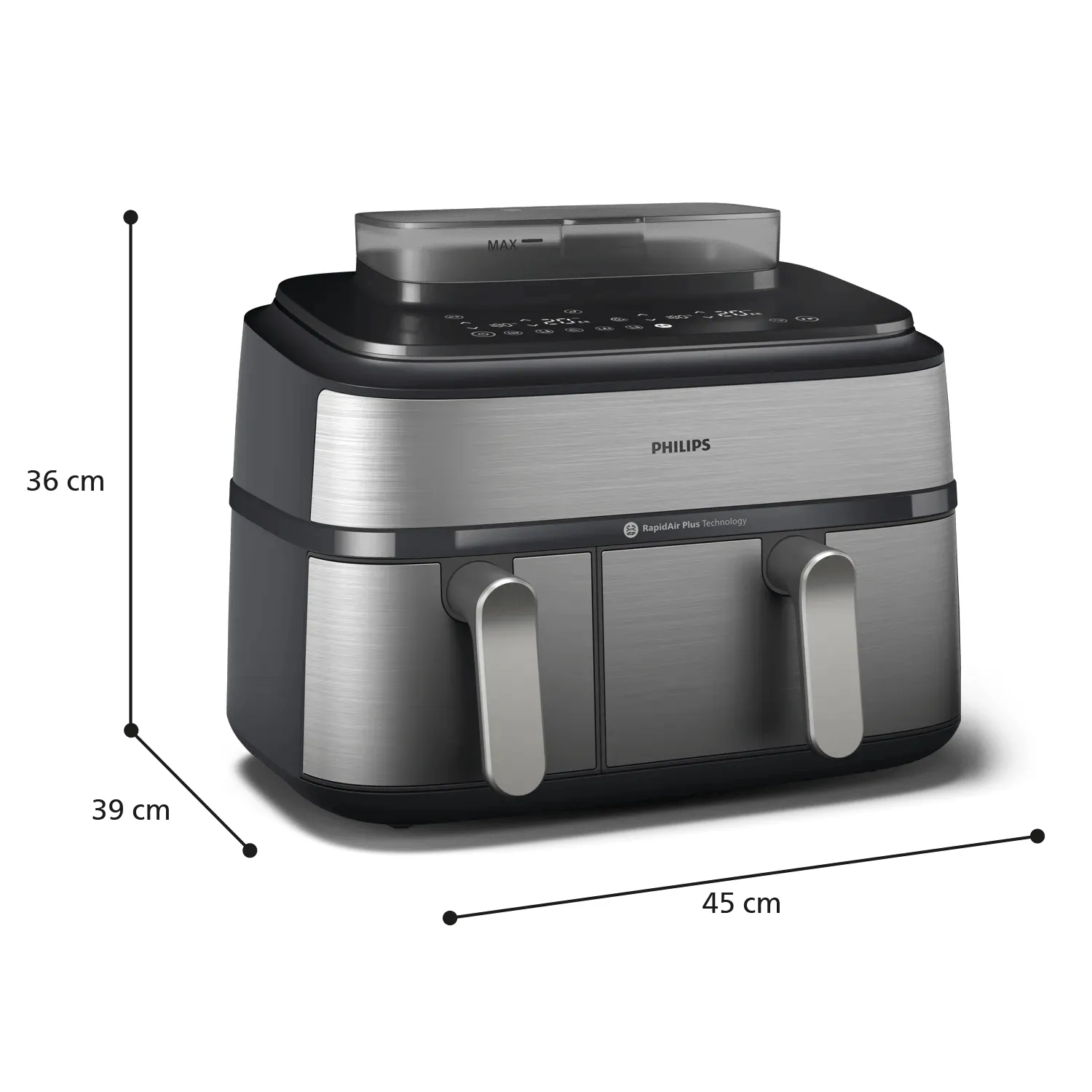 Philips 5000 Series NA555/00, 9L, 1.4 kg, 2750W, air fryer, Black