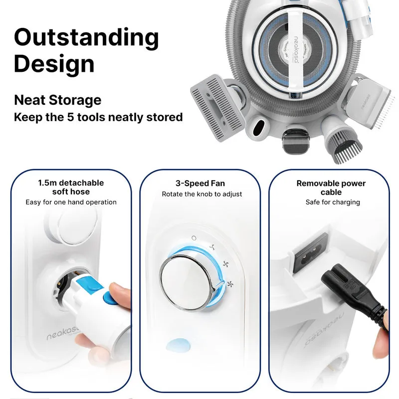 NEAKASA P2 Pro Pet Grooming Vacuum Kit, White
