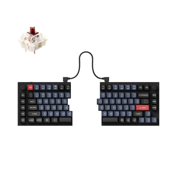 Keychron Q11, 75% Split Layout, Fully Assembled Knob, Gateron G Pro Brown Switch ISO Nordic - wireless gaming keyboard