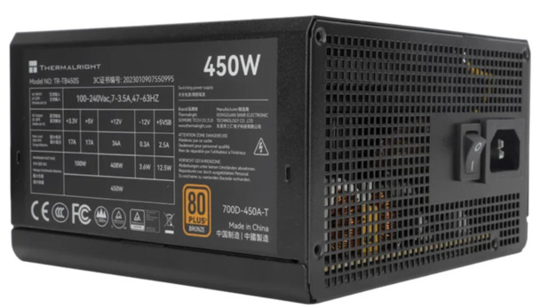 Thermalright TR-TB450S 450W - Power supply, 80 Plus Bronze