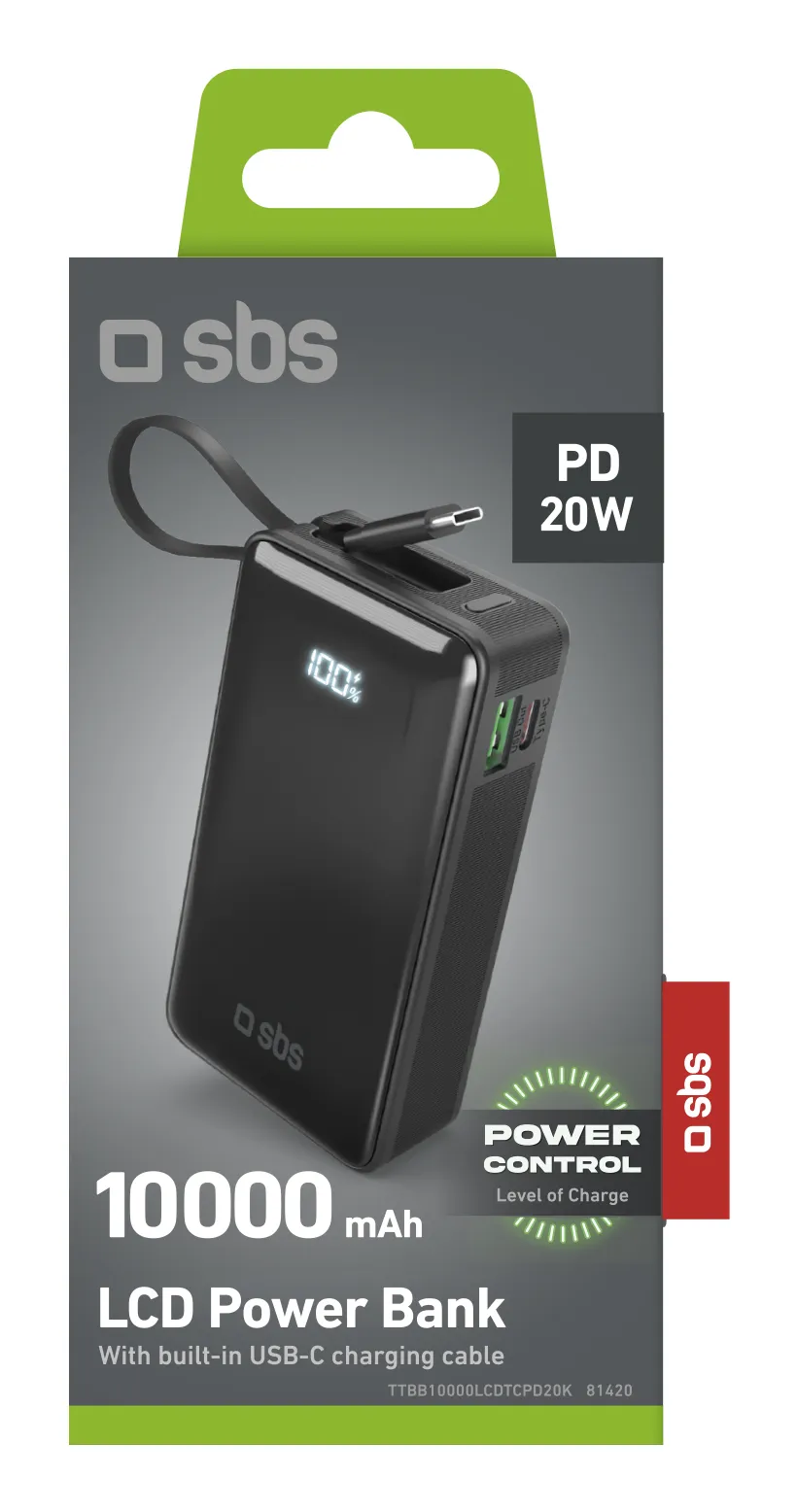 SBS TTBB10000LCDTCPD20K 10000 mAh - powerbank