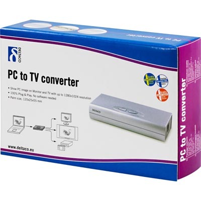 DELTACO muunnin VGA -> S-video/komposiitti/SCART, 1280X1024
