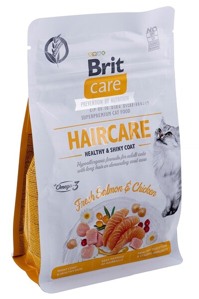 Brit Care Grain Free Haircare Healthy &amp; Shiny Coat, Dry food for cats, Adult, 400g