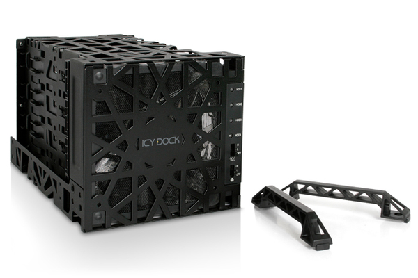 ICY DOCK, Sis&auml;inenhot-swap, 4x3,5" SATA, 3x5,5" paikkaa, mu