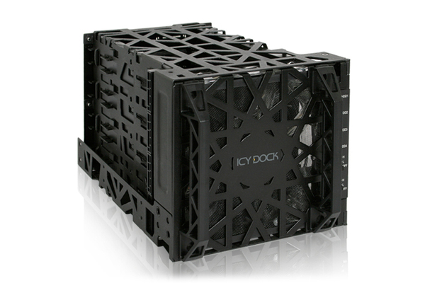 ICY DOCK, Sis&auml;inenhot-swap, 4x3,5" SATA, 3x5,5" paikkaa, mu