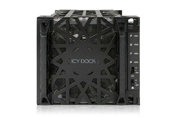 ICY DOCK, Sis&auml;inenhot-swap, 4x3,5" SATA, 3x5,5" paikkaa, mu