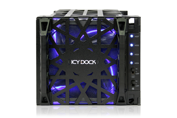 ICY DOCK, Sis&auml;inenhot-swap, 4x3,5" SATA, 3x5,5" paikkaa, mu