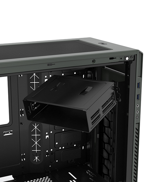 Phanteks Enthoo PRO M Midi Tower - Acrylic Window Titanium Green
