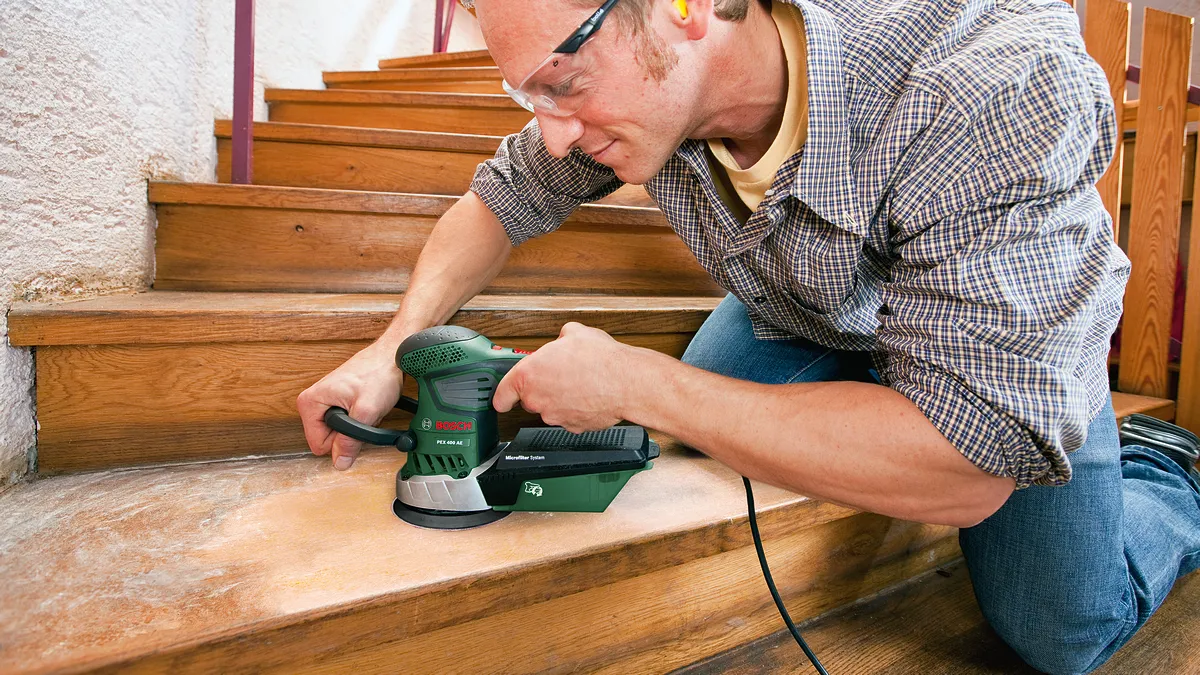 Bosch PEX 400 AE Expert - green / black, plastic case, 350 Watt