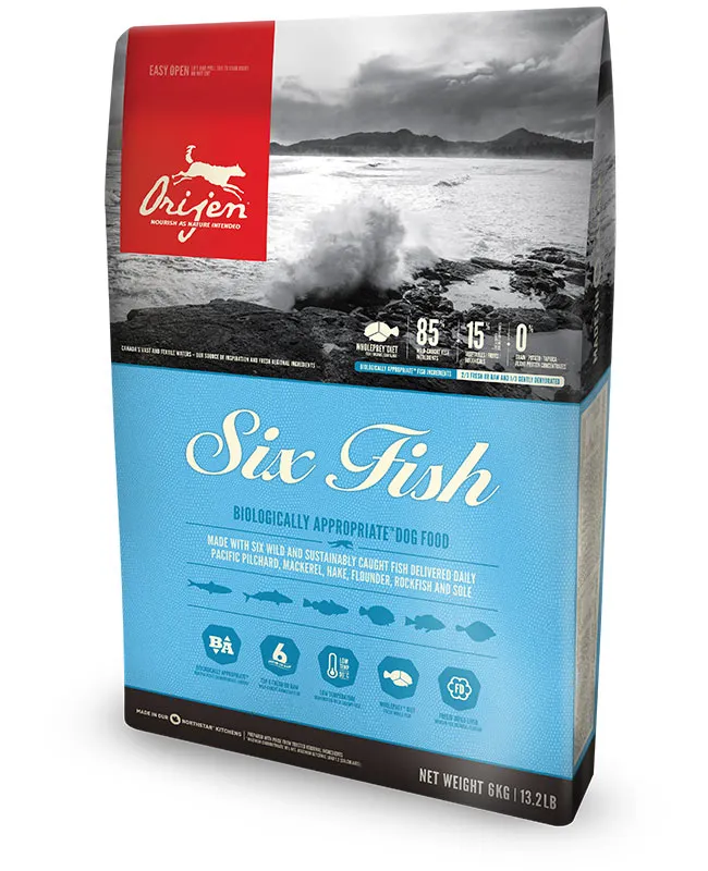 Orijen Six Fish, Dry food for dogs, Adult, Grain Free, 6kg