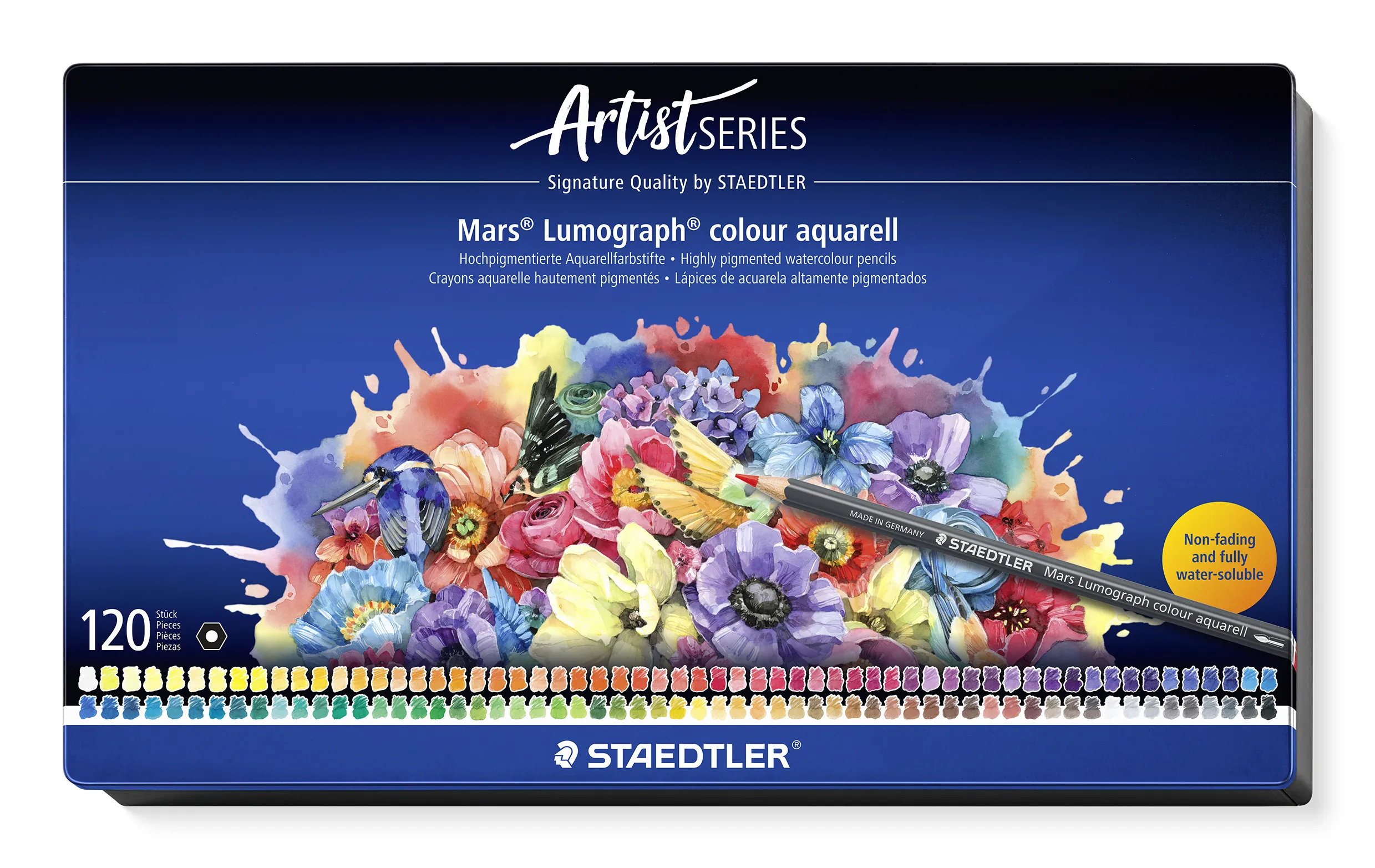 STAEDTLER Mars Lumograph Colour Aquarell 104, 120 olika nyanser - akvarellpenna