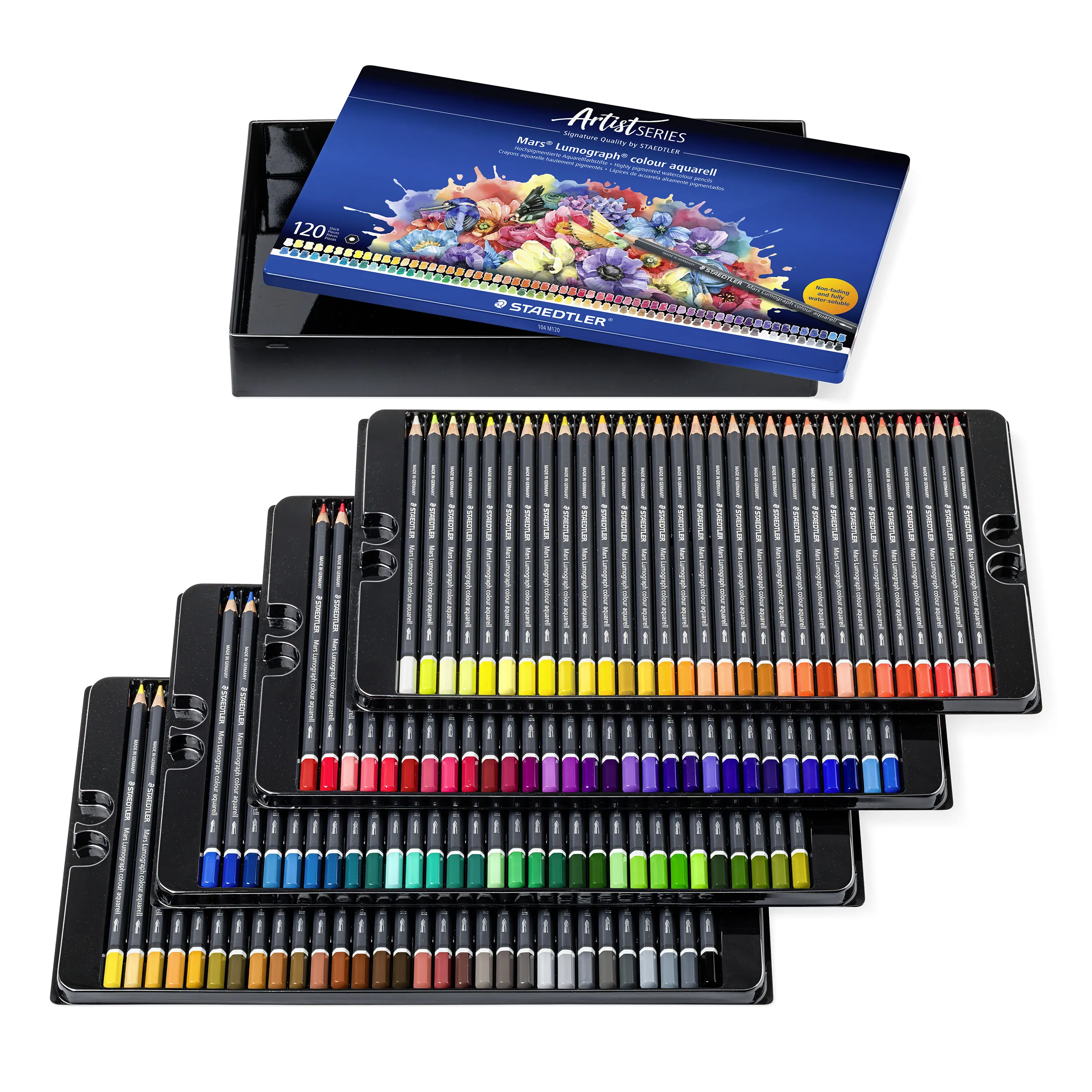 STAEDTLER Mars Lumograph Colour Aquarell 104, 120 olika nyanser - akvarellpenna