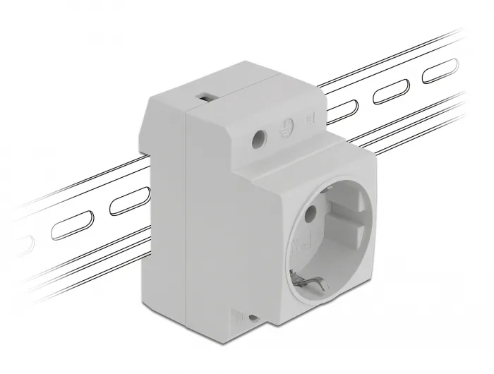 Delock Power Socket with a Side Grounding Contact for DIN Rail 5 piece