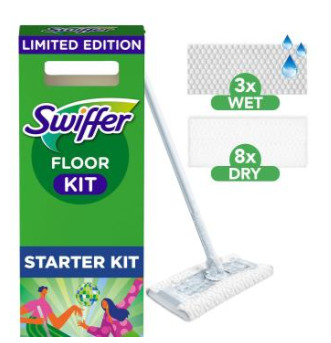 SWIFFER-lattiamoppisetti (1 moppi, 8 kuivaliinaa, 3 kostealiinaa)