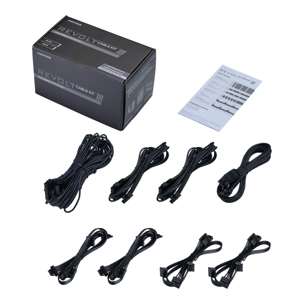 Phanteks Revolt Cable Kit, Complete Set, musta