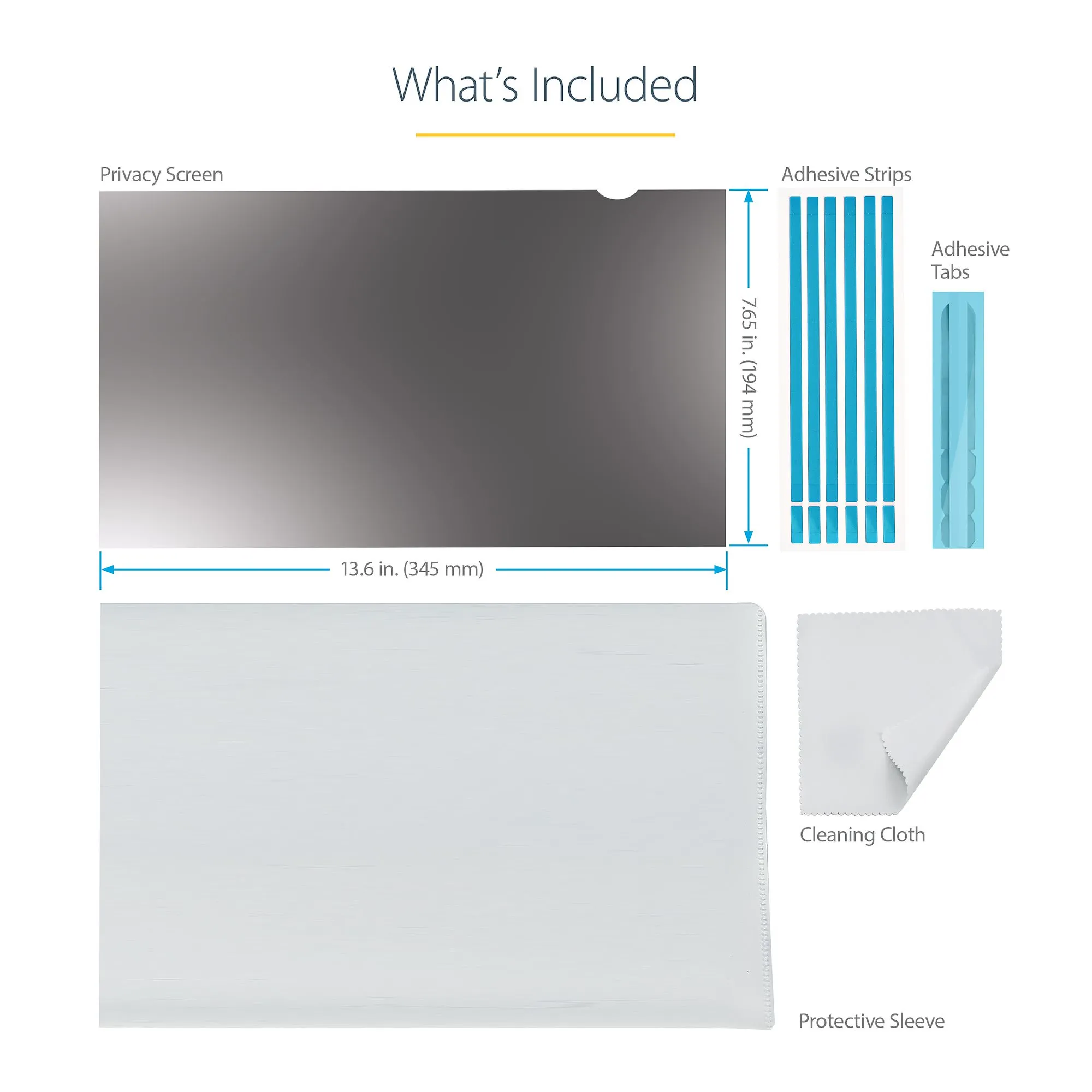 STARTECH.COM 15.6inch 16:9 Laptop Privacy Filter Anti-Glare Privacy Screen