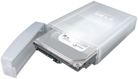 ICY BOX 70204 3.5" HDD Storage Box, 1-Bay, Stackable, Translucent